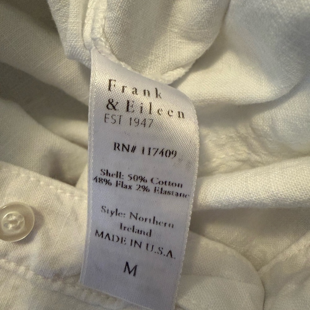 Frank & Eileen Northern Ireland White Jumpsuit Size M - Picture 7 of 8